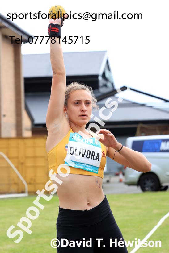 Womens Heptathlon Shot Putt, 2024 EAP International Combined events, Hewcham, Northumberland.  Photo: David T. Hewitson/Sports for All Pics